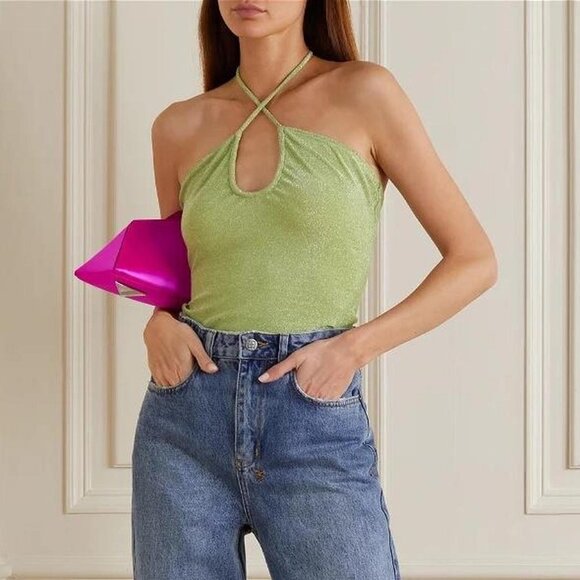 Reformation Anders Knit Top Green - Picture 1 of 11